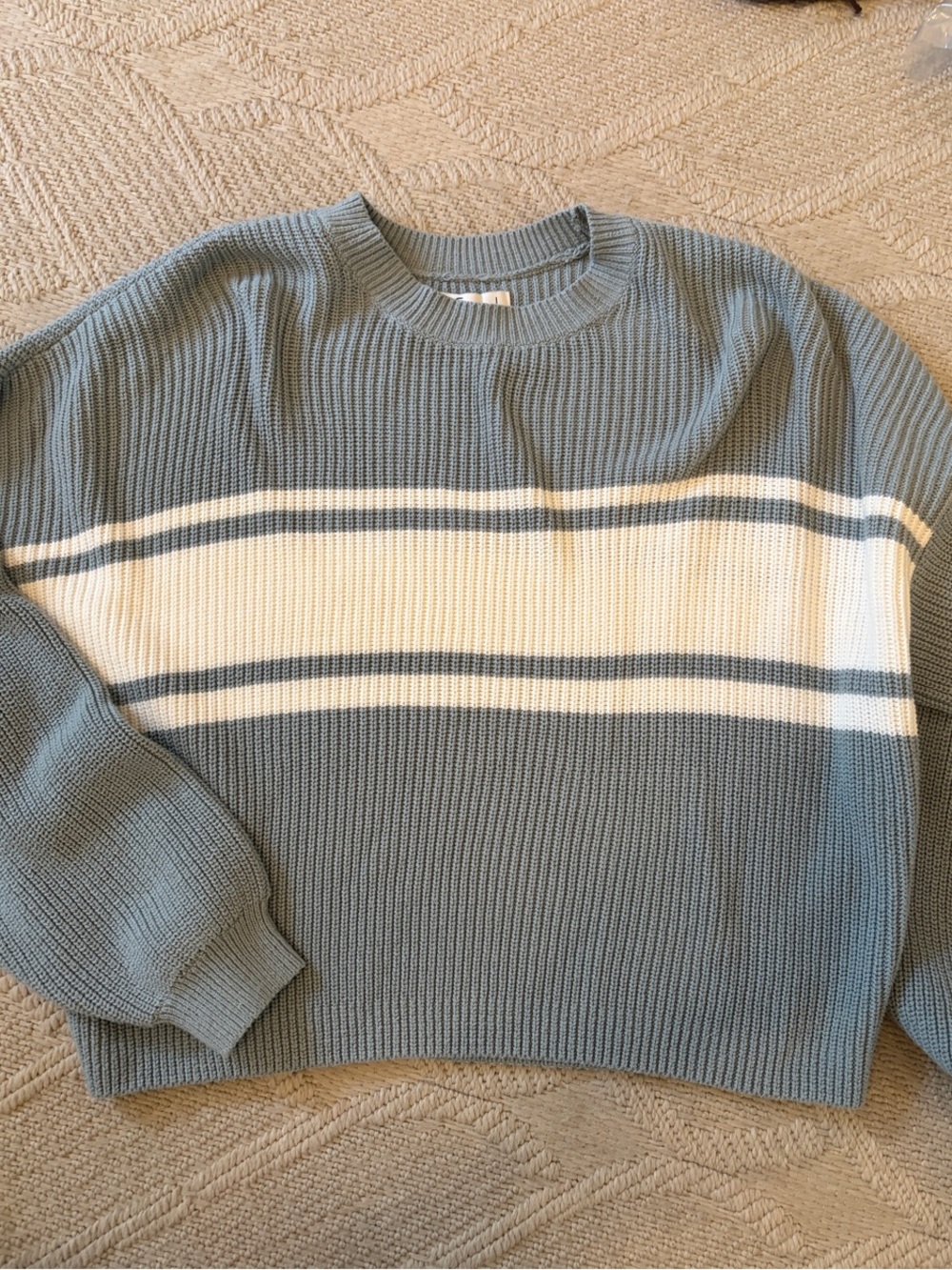 Hollister Crewneck Sweater with White Stripe